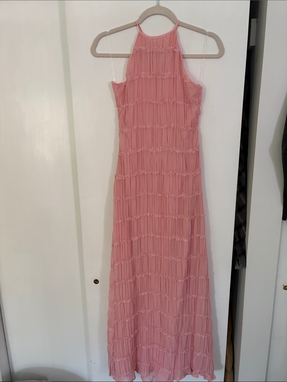 Peppermayo Blush Pink Halter Maxi Dress